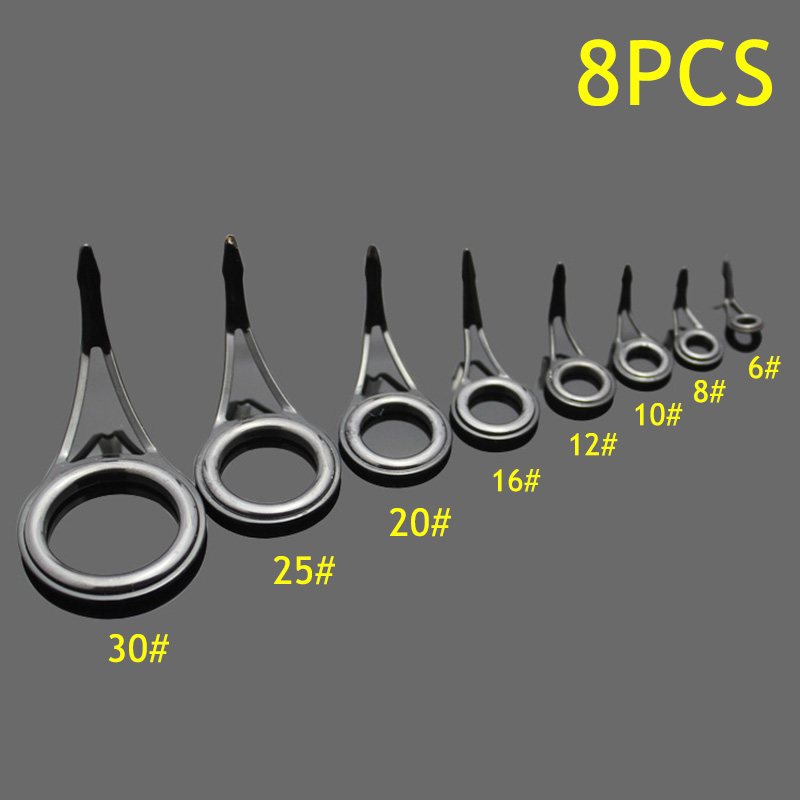 Fishing Rod Building Kit - 8pcs Fishing Rod Guide Rings Anti-friction