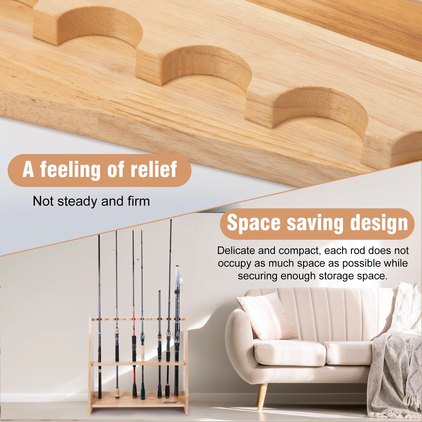 Goture Wooden Fishing Rod Hold - đánh giá và giá Fishing Rod Rack