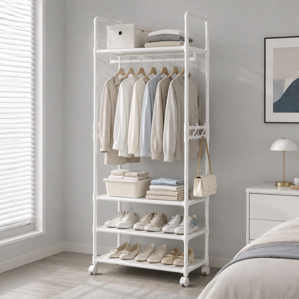 Rolling Clothes Rack With Whee - đánh giá và giá Fishing Rod Travel